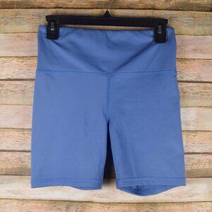 JOLYN Womens M Kinley Blue Active Workout Gym Biker Shorts Running Cross Train